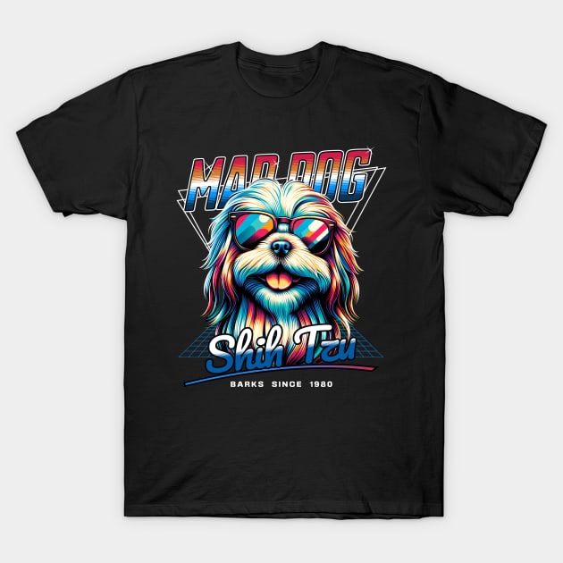 Mad Dog Shih Tzu T-Shirt by Miami Neon Designs